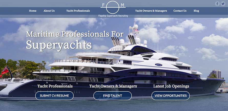 Flagship Superyacht Recruiting Site Example