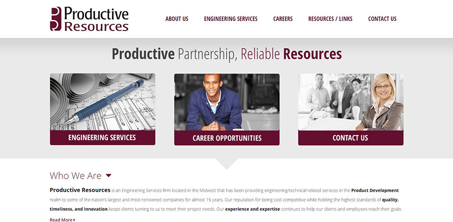 Productive Resources Recruiting Website Example