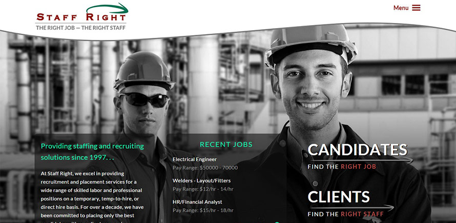Staff Right Services Recruiting Site Example