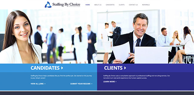 Staffing by Choice Recruiting Site Example